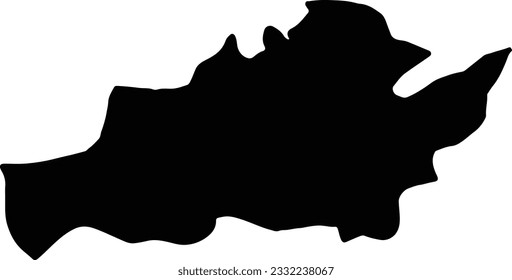 Silhouette map of Capiz Philippines with transparent background.