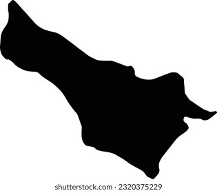 Silhouette map of Carchi Ecuador with transparent background.