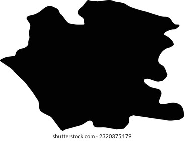 Silhouette map of Caserta Italy with transparent background.