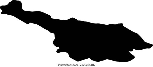 Silhouette map of Cavan Ireland with transparent background.