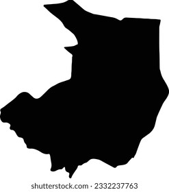 Silhouette map of Central Equatoria S Sudan with transparent background.