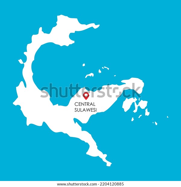 Silhouette Map Central Sulawesi Province Indonesia Stock Vector ...