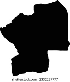Silhouette map of Centre Togo with transparent background.
