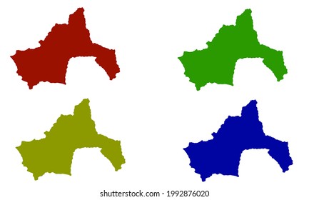 silhouette map of Charikar city in Afghanistan