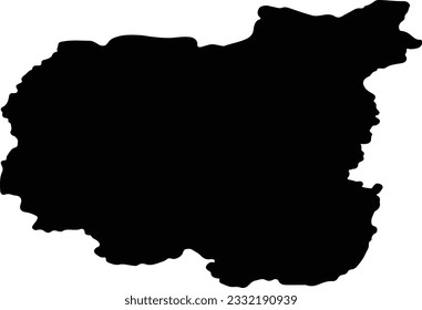 Silhouette map of Chernihiv Ukraine with transparent background.