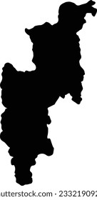 Silhouette map of Chiang Mai Thailand with transparent background.