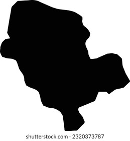 Silhouette map of Cibitoke Burundi with transparent background.