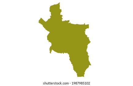 silhouette map of the city of Aachen in germany on white background