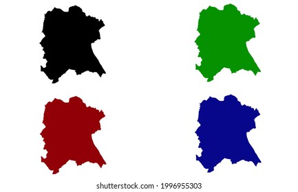 silhouette map of the city of Bonn in germany