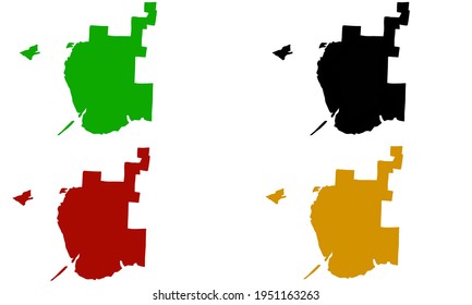 Silhouette Map City Farmerville Louisiana United Stock Vector (royalty 