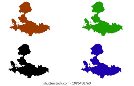 silhouette map of the city of Izmir in Turkey