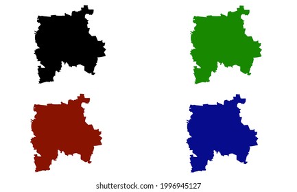 mapa de siluetas de la ciudad de Leipzig en Alemania