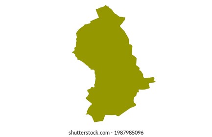 silhouette map of the city of Oberhausen in germany on white background