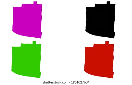 Silhouette of a map of the city of Port Allen in Louisiana in the United States on a white background