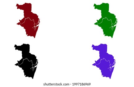 mapa de siluetas de la ciudad de Recife en Brasil