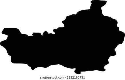 Mapa de silueta de Cluj Rumanía con fondo transparente.