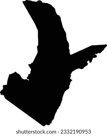 Silhouette map of Coast Kenya with transparent background.