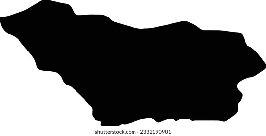 Silhouette map of Colonia Uruguay with transparent background.