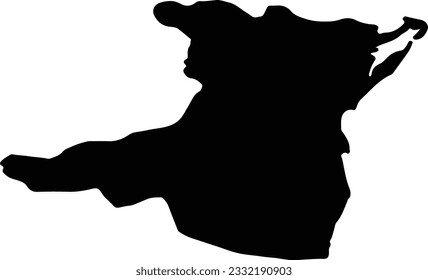 Silhouette map of Constanta Romania with transparent background.