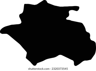 Silhouette map of Constantine Algeria with transparent background.