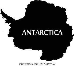 silhouette map of the continent of Antarctica