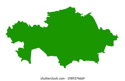 silhouette map of the country of Kazakhstan in central Asia