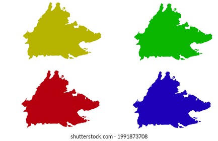 silhouette map of the country of Sabah in Malaysia