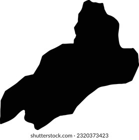 Silhouette Karte von Dalaba Guinea mit transparentem Hintergrund.