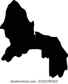 Silhouette map of Dar-Es-Salaam United Republic of Tanzania with transparent background.