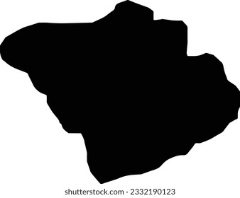 Silhouette map of Demir Hisar Macedonia with transparent background.