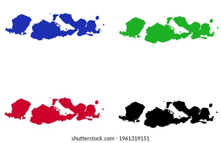 silhouette map design of West Nusa Tenggara in Indonesia on a white background