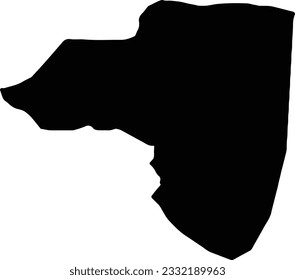 Silhouette map of Dojran Macedonia with transparent background.