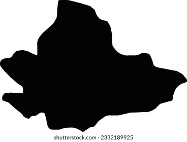Silhouette map of Dolneni Macedonia with transparent background.