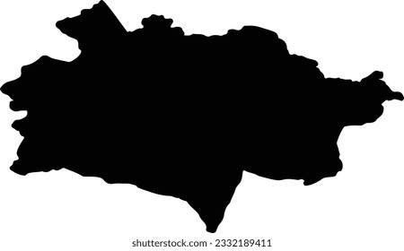 Silhouette map of East Kazakhstan Kazakhstan with transparent background.