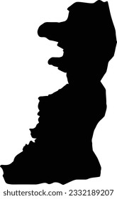 Silhouette map of Edirne Turkey with transparent background.