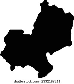 Silhouette map of Edo Nigeria with transparent background.