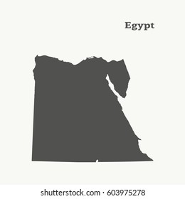 Silhouette map of  Egypt.