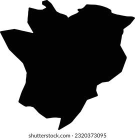 Silhouette map of El Seybo Dominican Republic with transparent background.