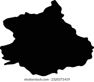 Silhouette map of Eure-et-Loir France with transparent background.