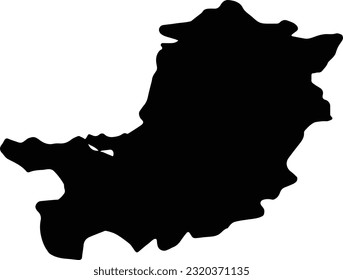 Silhouette map of Firenze Italy with transparent background.