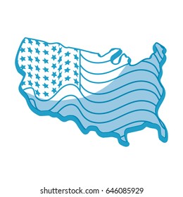 silhouette map with flag inside to celebrate patrotism