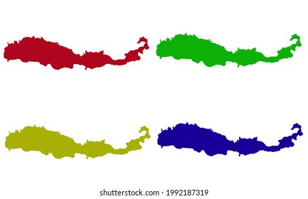 silhouette map of Flores Island in East Nusa Tenggara