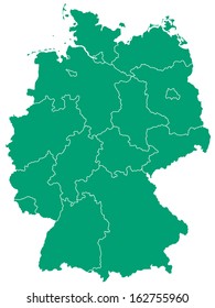 Silhouette map of the Germany. 