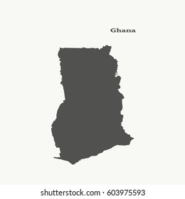 Silhouette map of Ghana.
