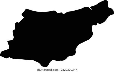 Silhouette map of Gipuzkoa Spain with transparent background.