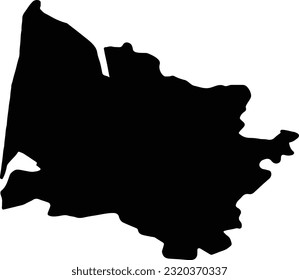 Silhouette map of Gironde France with transparent background.