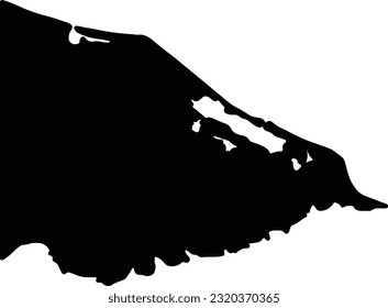 Silhouette map of Gracias a Dios Honduras with transparent background.