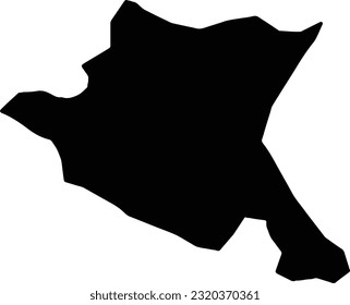 Silhouette map of Grad Sofiya Bulgaria with transparent background.