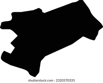 Silhouette map of Grad Zagreb Croatia with transparent background.