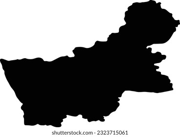 Silhouette map of Grodno Belarus with transparent background.